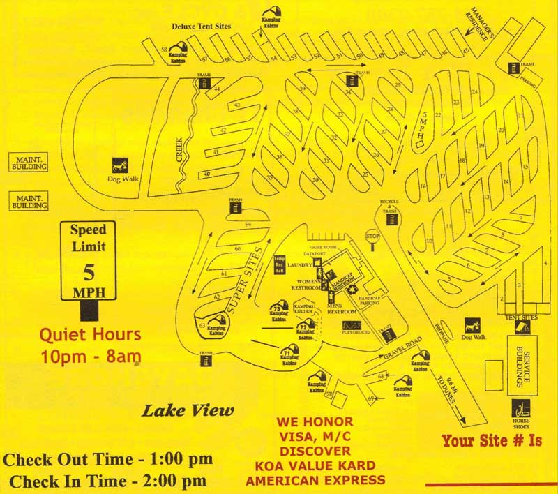 Oregon Dunes KOA Site Map